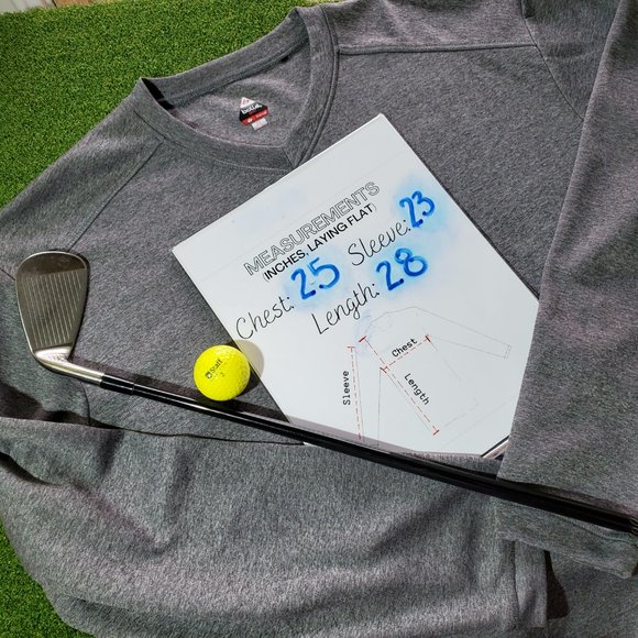 Men's BOLLE GOLF Gray V-Neck Long Sleeve Pull-Over Sweatshirt, Medium - Picture 4 of 7